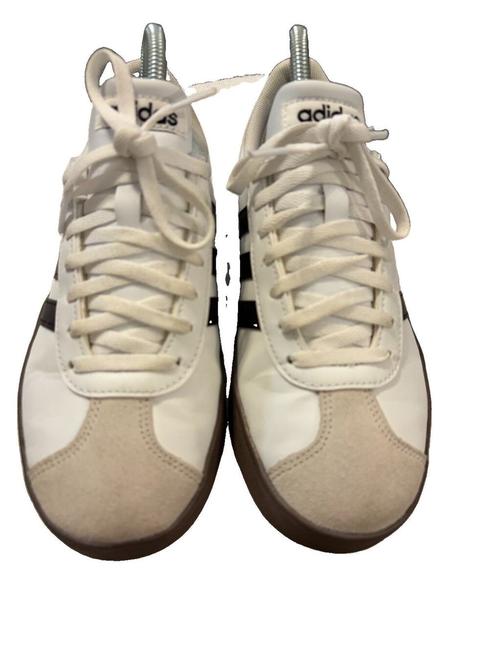 Adidas Barreda Women’s 6.5 White Black Gum Suede T-Toe Retro Sneakers